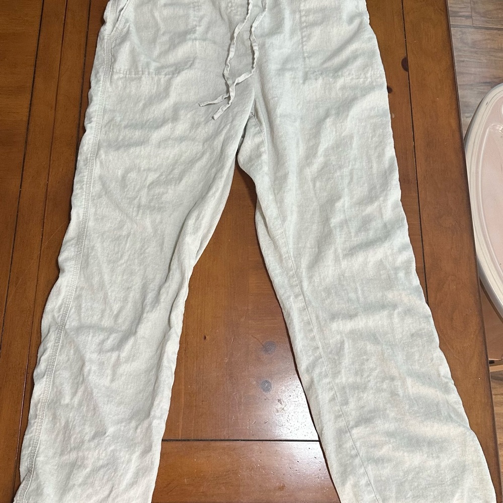 Women’s Ivory Linen & Vicose Pants Soft Breathe-able Lightweight